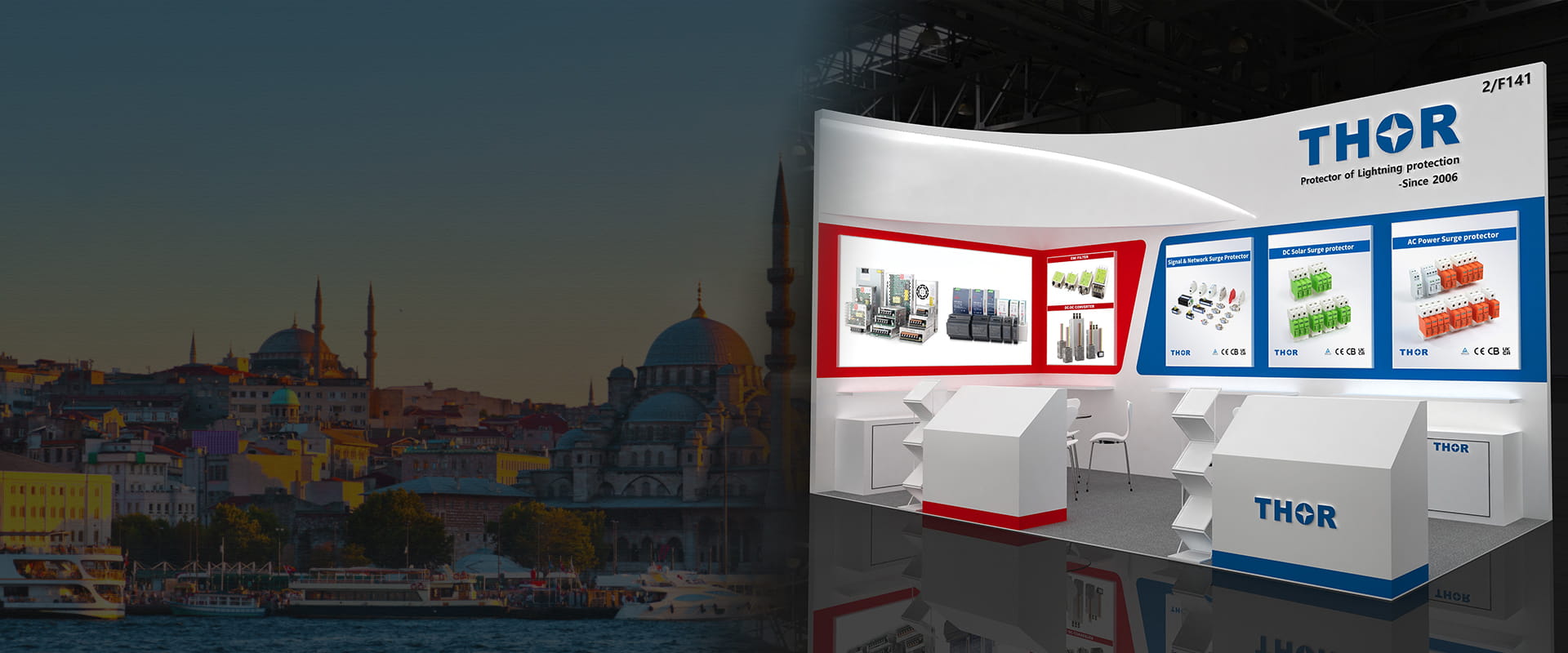 THOR Electric exhibiting IEC certified surge protection devices at WIN Eurasia 2026