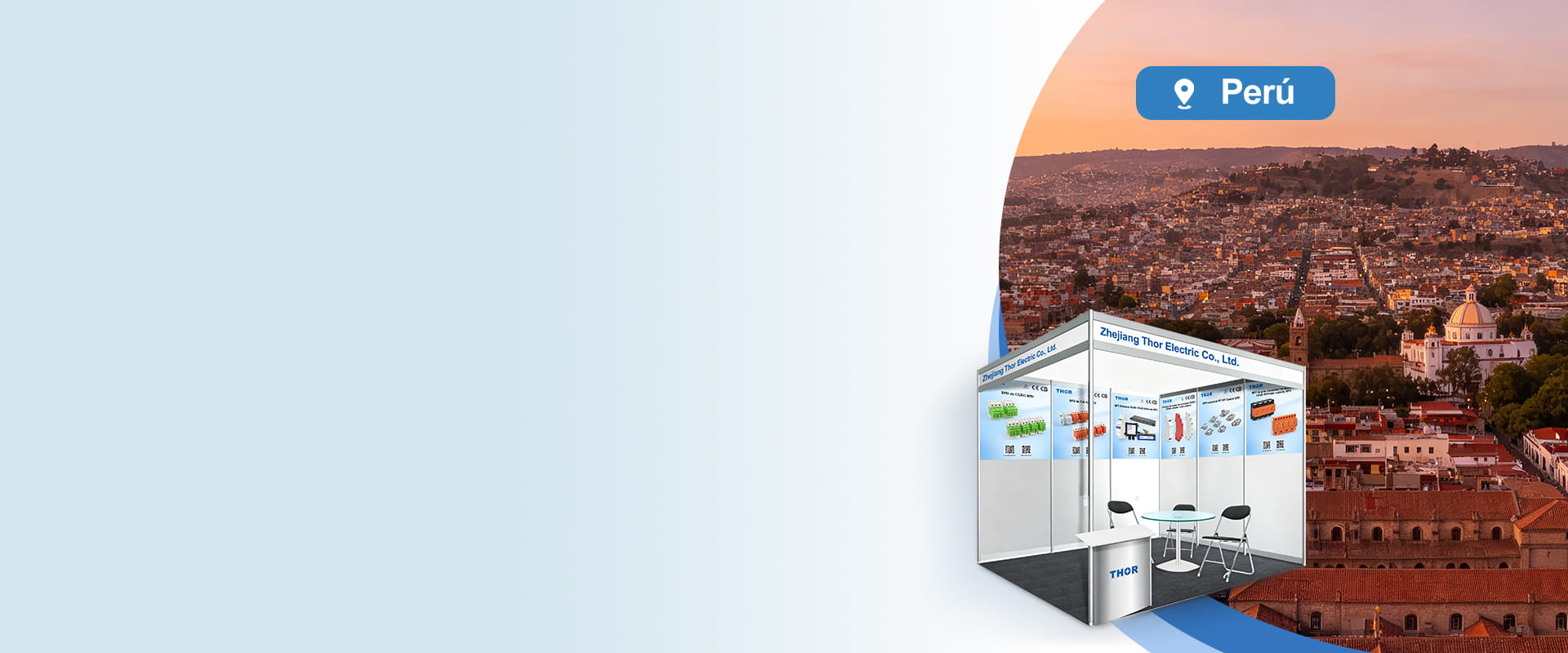 THOR Electric exhibiting IEC certified surge protection devices at EXPO Peru Industrial 2026