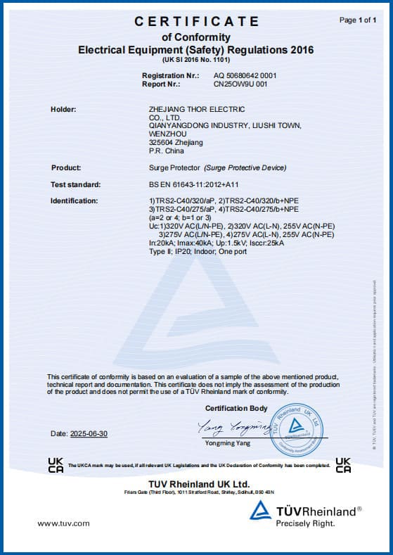 TUV Certifacate TRS2-C40