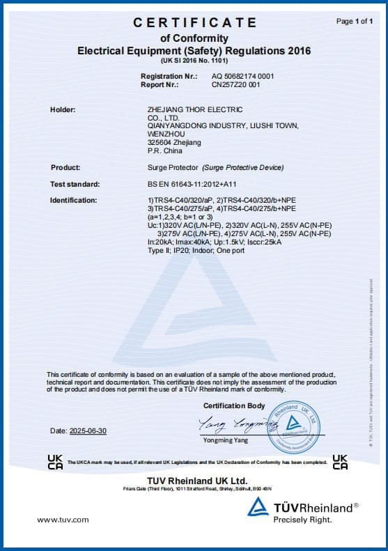 TUV Certifacate TRS4-C40