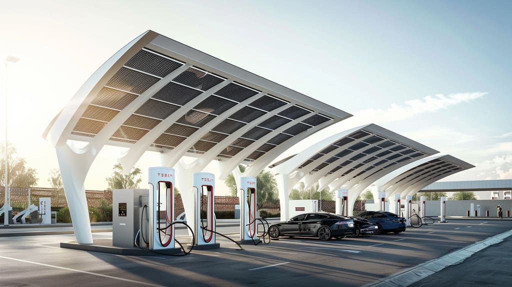 Modern Solar EV Charging Station