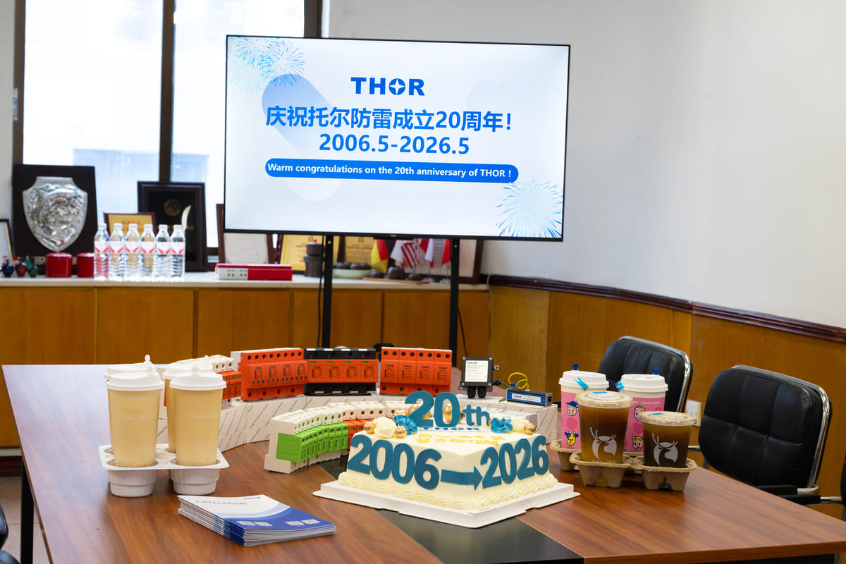 Thor Electric team celebrating 20 years of surge protection manufacturing