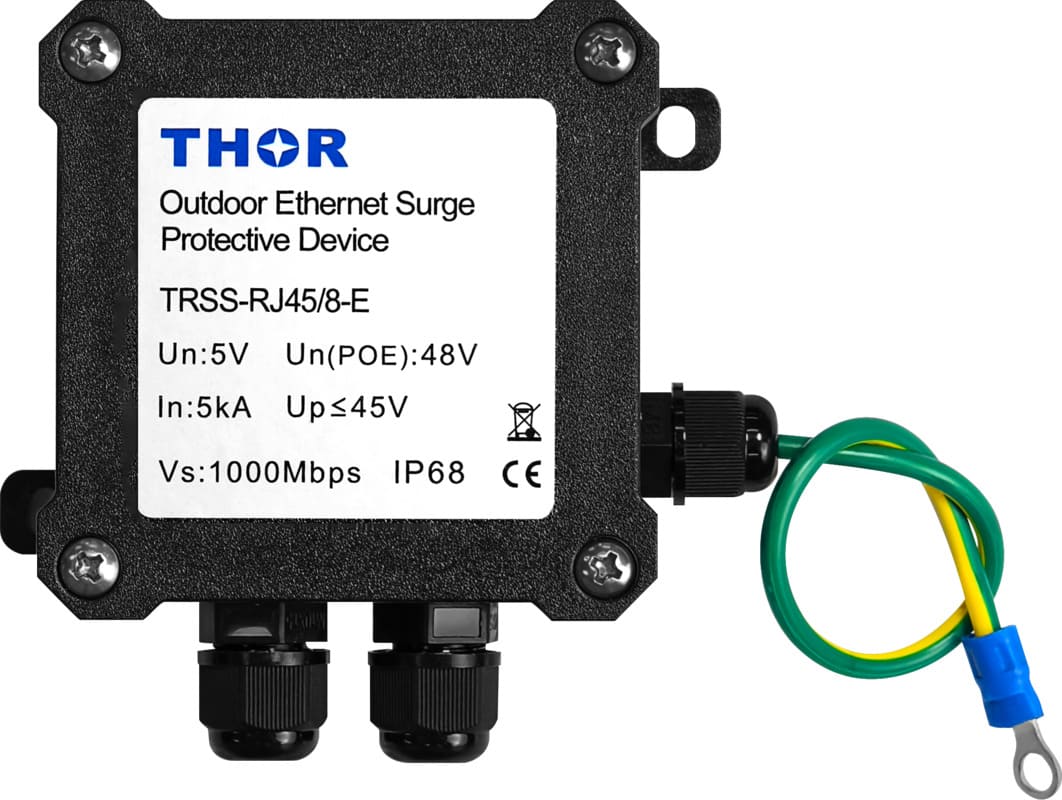 TRSS-RJ45/8-E IP68 outdoor Ethernet surge protection device for PoE networks