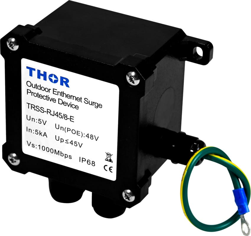 TRSS-RJ45/8-E IP68 outdoor Ethernet surge protection device for PoE networks
