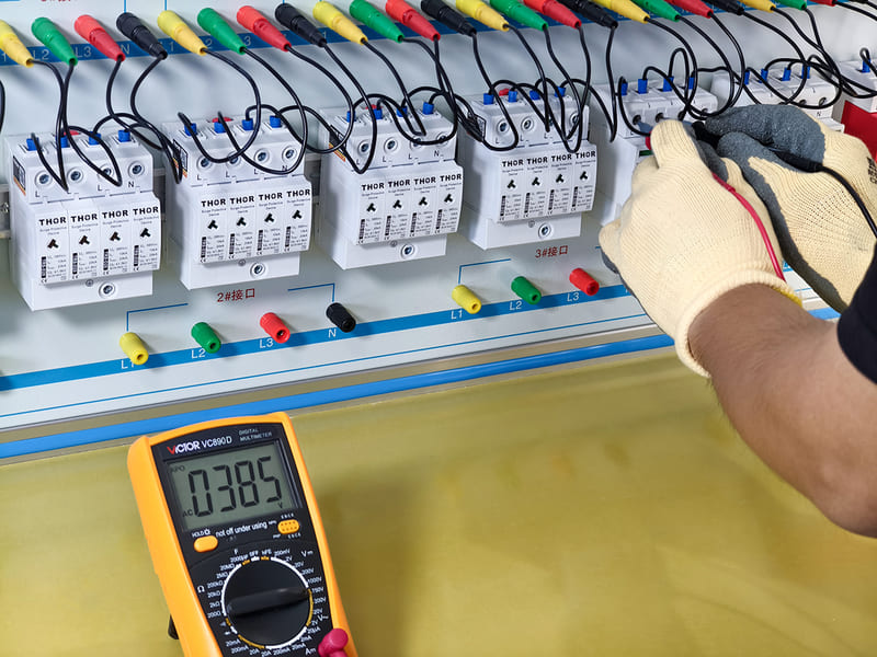 Using multimeter to test surge protection devices